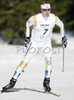 Second placed Sofia Bleckur of Sweden skiing in Women 10km freestyle race of Under23 Nordic skiing World Championships in Tarvisio, Italy. Women 10km freestyle race of Junior Nordic skiing World Championships in Tarvisio, Italy was held on 15th of March 2007 in Fusine, Italy. Due warm weather and lack of snow, cross country skiing races of Junior Nordic skiing World Championships 2007 were moved from Tarvisio, Italy to Fusine, Italy.

