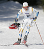Mikael Ojala of Sweden skiing in Men 15km freestyle race of Under23 Nordic skiing World Championships in Tarvisio, Italy. Men 15km freestyle race of Under23 Nordic skiing World Championships in Tarvisio, Italy was held on 15th of March 2007 in Fusine, Italy. Due warm weather and lack of snow, cross country skiing races of Junior Nordic skiing World Championships 2007 were moved from Tarvisio, Italy to Fusine, Italy.
