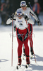 Astrid Jacobsen of Norway skiing in Women 5+5km pursuit race of Junior Nordic skiing World Championships in Tarvisio, Italy. Women 5+5km pursuit race of Junior Nordic skiing World Championships in Tarvisio, Italy was held on 16th of March 2007 in Fusine, Italy. Due warm weather and lack of snow, cross country skiing races of Junior Nordic skiing World Championships 2007 were moved from Tarvisio, Italy to Fusine, Italy.

