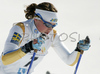 Anna Simberg of Sweden skiing in Women 5+5km pursuit race of Junior Nordic skiing World Championships in Tarvisio, Italy. Women 5+5km pursuit race of Junior Nordic skiing World Championships in Tarvisio, Italy was held on 16th of March 2007 in Fusine, Italy. Due warm weather and lack of snow, cross country skiing races of Junior Nordic skiing World Championships 2007 were moved from Tarvisio, Italy to Fusine, Italy.
