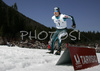 Lauri Asikainen of Finland skiing in Nordic combined relay race of Junior Nordic skiing World Championships in Tarvisio, Italy. Nordic combined relay race of Junior Nordic skiing World Championships in Tarvisio, Italy was held on 16th of March 2007 in Fusine, Italy. Due warm weather and lack of snow, cross country skiing races of Junior Nordic skiing World Championships 2007 were moved from Tarvisio, Italy to Fusine, Italy.
