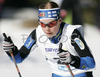 Silja Tarvonen of Finland skiing in Women 7.5+7.5km pursuit race of Under23 Nordic skiing World Championships in Tarvisio, Italy. Women 7.5+7.5km pursuit race of Junior Nordic skiing World Championships in Tarvisio, Italy was held on 17th of March 2007 in Fusine, Italy. Due warm weather and lack of snow, cross country skiing races of Junior Nordic skiing World Championships 2007 were moved from Tarvisio, Italy to Fusine, Italy.

