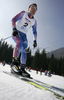 Evgeniy Garanichev of Russia skiing in Men 4x5km relay race of Junior Nordic skiing World Championships in Tarvisio, Italy. Men 4x5km relay race of Junior Nordic skiing World Championships in Tarvisio, Italy was held on 18th of March 2007 in Fusine, Italy. Due warm weather and lack of snow, cross country skiing races of Junior Nordic skiing World Championships 2007 were moved from Tarvisio, Italy to Fusine, Italy.
