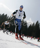 Heikki Kopakka of Finland skiing in Men 4x5km relay race of Junior Nordic skiing World Championships in Tarvisio, Italy. Men 4x5km relay race of Junior Nordic skiing World Championships in Tarvisio, Italy was held on 18th of March 2007 in Fusine, Italy. Due warm weather and lack of snow, cross country skiing races of Junior Nordic skiing World Championships 2007 were moved from Tarvisio, Italy to Fusine, Italy.
