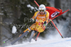 Robbie Dixon of Canada speeds down the course during the mens alpine ski World Cup Downhill race in Val Gardena, Italy, Saturday, December 19, 2009.
