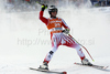 Mario Scheiber of Austria reacts in the finish area after the mens alpine ski World Cup Downhill race in Val Gardena, Italy, Saturday, December 19, 2009.
