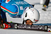 Massimiliano Blardone of Italy kisses the snow in the finish area after winning the mens alpine ski World Cup Giant Slalom race in Alta Badia, Italy, Sunday, December 20, 2009.
