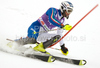 Manfred Moelgg (ITA) attacks a control gate whilst competing in the first run of the Audi FIS Alpine Skiing World Cup  Slalom race.
