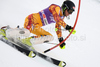 Patrick Biggs (CAN) attacks a control gate whilst competing in the first run of the Audi FIS Alpine Skiing World Cup  Slalom race.
