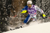 Giorgio Rocca (ITA) attacks a control gate whilst competing in the 2nd run of the Audi FIS Alpine Skiing World Cup  Slalom race. The race was won by Reinfied Herbst (AUT)  Mandatory credit: Mitchell Gunn - Sportsphotographers.eu
