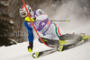 Manfred Moelgg (ITA) attacks a control gate whilst competing in the 2nd run of the Audi FIS Alpine Skiing World Cup  Slalom race. The race was won by Reinfied Herbst (AUT)  Mandatory credit: Mitchell Gunn - Sportsphotographers.eu
