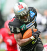 Jaycen Taylor Spears (SWARCO Raiders Tirol, RB, #7) during quarterfinal match of European Football League between Swarco Raiders Tirol, Innsbruck, Austria, and Helsinki Roosters, Finland. Quarterfinal match of European Football League between Swarco Raiders Tirol and Helsinki Roosters was played on Saturday, 25th of May 2013 in Innsbruck, Austria.
