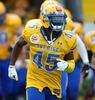 Lamin Saho, (Team Sweden, DB, #45) during the American Football European Championship 2014 group A game between Finland and Sweden at the NV Arena, St. Poelten, Austria on 2014/06/01.
