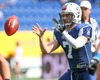 Miro Kadmiry, (Team Finland, QB, #7) during the American Football European Championship 2014 group A game between Finland and Sweden at the NV Arena, St. Poelten, Austria on 2014/06/01.
