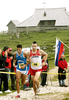 Kristopher Swanson of Canada (R) and Anotino Toninelli of Italy (L) during 26th World mountain running championships. World mountain running championships was held in Kamnik and Velika Planina, Slovenia, on 5th of September 2010.
