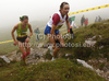 Svetlana Semova of Russia (R) and Mateja Kosovelj of Slovenia (L) during 26th World mountain running championships. World mountain running championships was held in Kamnik and Velika Planina, Slovenia, on 5th of September 2010.

