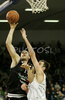 Crosariol Andrea (no.11) of Virtus Vidivici (L) and Mirza Begic (no.15) of Union Olimpija (R) during match of 13th round of Basketball Euroleague 2007-08. Match between Union Olimpija, Ljubljana, Slovenia, and Virtus VidiVici, Bologna, Italy was played on 24th of January 2008 in Tivoli Arena in Ljubljana, Slovenia. Match was won by Union Olimpija, who defeated Virtus VidiVici with 75:60.
