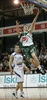 Goran Dragic (no.9) of Union Olimpija (R) scoring during final match of Spar Cup 2007-08 between Union Olimpija, Ljubljana, Slovenia, and Helios Domzale, Slovenia. Match between Union Olimpija and Helios Domzale was played on 10th of February 2008 in Arena Kodeljevo in Ljubljana, Slovenia. Match and Cup was won by Union Olimpija, who defeated Helios Domzale in final match with 85:66.
