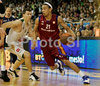 Ibrahim Jaaber (no.21) of Lottomatica Roma (R) and Vlado Ilievski (no.6) of Union Olimpija (L) during match of Basketball Euroleague between Union Olimpija, Ljubljana, Slovenia and Lottomatica Roma, Italy. Match between Union Olimpija and Lottomatica Roma was played on 6th of November 2008 in Tivoli Arena in Ljubljana, Slovenia.
