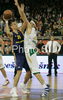 Aleksandar Nadjfeji (no.32) of Alba Berlin (L) and Miha Zupan (no.24) of Union Olimpija (R) during match of Basketball Euroleague between Union Olimpija, Ljubljana, Slovenia and Alba Berlin, Germany. Match between Union Olimpija and Alba Berlin was played on 27th of November 2008 in Tivoli Arena in Ljubljana, Slovenia.
