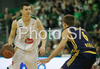 Vlado Ilievski (no.6) of Union Olimpija (L) and Steffen Hamann (no.6) of Alba Berlin (R) during match of Basketball Euroleague between Union Olimpija, Ljubljana, Slovenia and Alba Berlin, Germany. Match between Union Olimpija and Alba Berlin was played on 27th of November 2008 in Tivoli Arena in Ljubljana, Slovenia.
