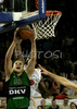 Ferran Lavina (no.18) of DKV Joventut trying to score during match of Basketball Euroleague between Union Olimpija, Ljubljana, Slovenia and DKV Joventut, Badalona, Spain. Match between Union Olimpija and DKV Joventut was played on 4th of December 2008 in Tivoli Arena in Ljubljana, Slovenia.
