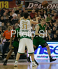 Saso Ozbolt (no.31) of Union Olimpija passing the ball during match of Basketball Euroleague between Union Olimpija, Ljubljana, Slovenia and DKV Joventut, Badalona, Spain. Match between Union Olimpija and DKV Joventut was played on 4th of December 2008 in Tivoli Arena in Ljubljana, Slovenia.
