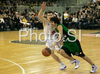 Ricky Rubio (no.9) of DKV Joventut (R) and Vlado Ilievski (no.6) of Union Olimpija (L) during match of Basketball Euroleague between Union Olimpija, Ljubljana, Slovenia and DKV Joventut, Badalona, Spain. Match between Union Olimpija and DKV Joventut was played on 4th of December 2008 in Tivoli Arena in Ljubljana, Slovenia.
