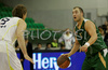 Marko Milic (no.12) of Union Olimpija (R) and Semih Erden (no.9) of Fenerbahce Ulker (L) during match of Basketball Euroleague between Union Olimpija, Ljubljana, Slovenia and Fenerbahce Ulker, Turkey. Match between Union Olimpija and Fenerbahce Ulker was played on 8th of January 2009 in Tivoli Arena in Ljubljana, Slovenia.
