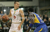 Sani Becirovic (no.7) of Union Olimpija (L) and Stephane Lasme (no.12) of Maccabi Electra (R) during match of Basketball Euroleague between Union Olimpija, Ljubljana, Slovenia and Maccabi Electra, Tel Aviv, Israel. Match between Union Olimpija and Maccabi Electra was played on 3rd of December 2009 in Tivoli Arena in Ljubljana, Slovenia.
