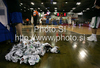 Papers fans were throwing to court after coach of Union Olimpija, Jure Zdovc earned himself technical fault during match of Basketball Euroleague between Union Olimpija, Ljubljana, Slovenia and Maccabi Electra, Tel Aviv, Israel. Match between Union Olimpija and Maccabi Electra was played on 3rd of December 2009 in Tivoli Arena in Ljubljana, Slovenia.
