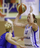 Martina Osterman (no.13) of Slovenia (R) and Elisabeth Egnell (no.10) of Sweden (L) during Women FIBA Basketball Division B group A match between Slovenia and Sweden. Match of 4th round of Women FIBA Basketball Division B group A competition was played in Vitranc Arena in Kranjska Gora, Slovenia, on 5th od June 2011.
