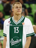 Sasu Salin (no.13) of Union Olimpija warming up before match of 7th round of Turkish Airlines Basketball Euroleague between Union Olimpija, Ljubljana, Slovenia and Montepaschi Siena, Italy. Match of Turkish Airlines Basketball Euroleague between Union Olimpija and Montepaschi Siena was played in Stozice Arena, Ljubljana, Slovenia, on Thursday, 1st of December 2011.
