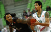 Danny Green (no.14) of Union Olimpija (R) and David Moss (no.34) of Montepaschi Siena (L) during match of 7th round of Turkish Airlines Basketball Euroleague between Union Olimpija, Ljubljana, Slovenia and Montepaschi Siena, Italy. Match of Turkish Airlines Basketball Euroleague between Union Olimpija and Montepaschi Siena was played in Stozice Arena, Ljubljana, Slovenia, on Thursday, 1st of December 2011.
