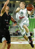 Ben Woodside (no.10) of Union Olimpija (R) and David Andersen (no.7) of Montepaschi Siena (L) during match of 7th round of Turkish Airlines Basketball Euroleague between Union Olimpija, Ljubljana, Slovenia and Montepaschi Siena, Italy. Match of Turkish Airlines Basketball Euroleague between Union Olimpija and Montepaschi Siena was played in Stozice Arena, Ljubljana, Slovenia, on Thursday, 1st of December 2011.
