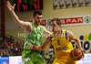 Viktor Gaddefors of Sweden (R) and Marko Pajic of Slovenia (L) during FIBA U-20 European Championships match between Slovenia and Sweden. Match between Slovenia and Sweden of FIBA U-20 European basketball Championships was played on Friday, 13th of July 2012 in Domzale, Slovenia.
