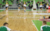 Sasu Salin of Union Olimpija (R) and his teammate Teemu Rannikko (L) during warmup before start of Turkish Airlines Euroleague basketball match of second round between Union Olimpija, Ljubljana, Slovenia and Fenerbahce Ulker, Istanbul, Turkey. Match between Union Olimpija and Fenerbahce Ulker was played in in Stozice Arena in Ljubljana, Slovenia, on Friday, 19th of October 2012.
