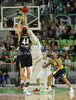 Bojan Bogdanovic (no.44) of Fenerbahce Ulker shooting for 3 points during Turkish Airlines Euroleague basketball match of second round between Union Olimpija, Ljubljana, Slovenia and Fenerbahce Ulker, Istanbul, Turkey. Match between Union Olimpija and Fenerbahce Ulker was played in in Stozice Arena in Ljubljana, Slovenia, on Friday, 19th of October 2012.
