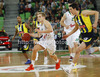 Jaka Blazic (no.8) of Union Olimpija during Turkish Airlines Euroleague basketball match of second round between Union Olimpija, Ljubljana, Slovenia and Fenerbahce Ulker, Istanbul, Turkey. Match between Union Olimpija and Fenerbahce Ulker was played in in Stozice Arena in Ljubljana, Slovenia, on Friday, 19th of October 2012.
