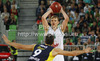 Teemu Rannikko (no.9) of Union Olimpija (R) and Baris Ermis (no.9) of Fenerbahce Ulker (L) during Turkish Airlines Euroleague basketball match of second round between Union Olimpija, Ljubljana, Slovenia and Fenerbahce Ulker, Istanbul, Turkey. Match between Union Olimpija and Fenerbahce Ulker was played in in Stozice Arena in Ljubljana, Slovenia, on Friday, 19th of October 2012.
