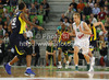Sasu Salin (no.10) of Union Olimpija leading his team during Turkish Airlines Euroleague basketball match of second round between Union Olimpija, Ljubljana, Slovenia and Fenerbahce Ulker, Istanbul, Turkey. Match between Union Olimpija and Fenerbahce Ulker was played in in Stozice Arena in Ljubljana, Slovenia, on Friday, 19th of October 2012.
