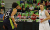 Teemu Rannikko (no.9) of Union Olimpija (R) and Sergio Llull (no.23) of Real Madrid (L) during Turkish Airlines Euroleague basketball match of fifth round between Union Olimpija, Ljubljana, Slovenia and Real Madrid, Spain. Match between Union Olimpija and Real Madrid was played in in Stozice Arena in Ljubljana, Slovenia, on Friday, 9th of November 2012.
