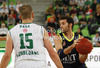 Rudy Fernandez (no.5) of Real Madrid (R) and Dylan Page (no.15) of Union Olimpija (L) during Turkish Airlines Euroleague basketball match of fifth round between Union Olimpija, Ljubljana, Slovenia and Real Madrid, Spain. Match between Union Olimpija and Real Madrid was played in in Stozice Arena in Ljubljana, Slovenia, on Friday, 9th of November 2012.
