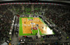 Players during Turkish Airlines Euroleague basketball match of fifth round between Union Olimpija, Ljubljana, Slovenia and Real Madrid, Spain. Match between Union Olimpija and Real Madrid was played in in Stozice Arena in Ljubljana, Slovenia, on Friday, 9th of November 2012.
