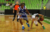 Dominic Waters (no.4) of Union Olimpija (R) and Jonathan Tabu (no.18) of Mapooro Cant (L) during Turkish Airlines Euroleague basketball match of sixth round between Union Olimpija, Ljubljana, Slovenia and Mapooro Cantu, Italy. Match between Union Olimpija and Mapooro Cantu was played in in Stozice Arena in Ljubljana, Slovenia, on Thursday, 15th of November 2012.
