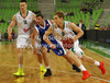 Jaka Blazic (no.8) of Union Olimpija (R) and Manuchar Markoishvili (no.9) of Mapooro Cantu (L) during Turkish Airlines Euroleague basketball match of sixth round between Union Olimpija, Ljubljana, Slovenia and Mapooro Cantu, Italy. Match between Union Olimpija and Mapooro Cantu was played in in Stozice Arena in Ljubljana, Slovenia, on Thursday, 15th of November 2012.
