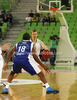 Teemu Rannikko (no.9) of Union Olimpija (R) and Jonathan Tabu (no.18) of Mapooro Cant (L) during Turkish Airlines Euroleague basketball match of sixth round between Union Olimpija, Ljubljana, Slovenia and Mapooro Cantu, Italy. Match between Union Olimpija and Mapooro Cantu was played in in Stozice Arena in Ljubljana, Slovenia, on Thursday, 15th of November 2012.
