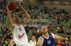 Dylan Page (no.15) of Union Olimpija (L) and Maarten Leunen (no.10) of Mapooro Cantu (R) during Turkish Airlines Euroleague basketball match of sixth round between Union Olimpija, Ljubljana, Slovenia and Mapooro Cantu, Italy. Match between Union Olimpija and Mapooro Cantu was played in in Stozice Arena in Ljubljana, Slovenia, on Thursday, 15th of November 2012.
