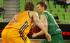 Teemu Rannikko (no.9) of Union Olimpija during Turkish Airlines Euroleague basketball match of sixth round between Union Olimpija, Ljubljana, Slovenia and BC Khimki Moscow, Russia. Match between Union Olimpija and BC Khimki Moscow was played in in Stozice Arena in Ljubljana, Slovenia, on Friday, 7th of December 2012.
