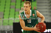 Sasu Salin (no.10) of Union Olimpija during Turkish Airlines Euroleague basketball match of sixth round between Union Olimpija, Ljubljana, Slovenia and BC Khimki Moscow, Russia. Match between Union Olimpija and BC Khimki Moscow was played in in Stozice Arena in Ljubljana, Slovenia, on Friday, 7th of December 2012.

